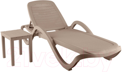 Шезлонг Ellastik Plast Capri Плетеный 194x73x31- фото2