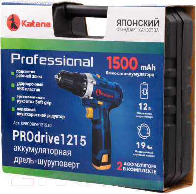 Аккумуляторная дрель-шуруповерт Katana PROdrive 1215 (кейс)- фото8