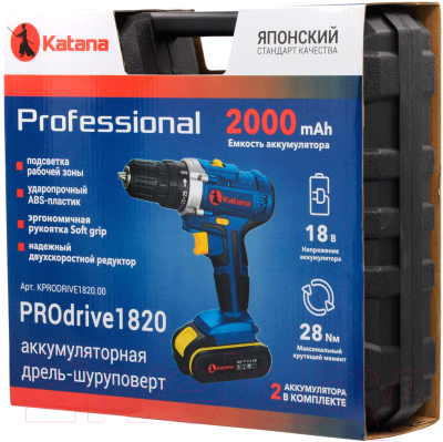 Аккумуляторная дрель-шуруповерт Katana PROdrive 1820 (кейс)- фото6