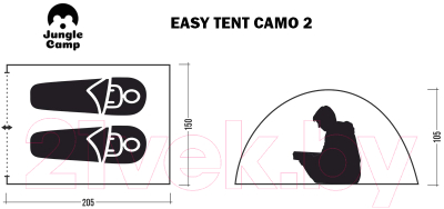 Палатка Jungle Camp Easy Tent Camo 2 / 70863- фото8