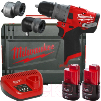 Аккумуляторная дрель-шуруповерт Milwaukee M12 FPDXKIT-202X / 4933464138