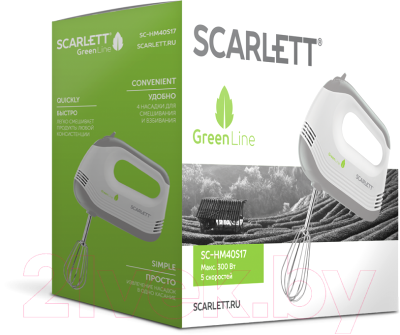 Миксер ручной Scarlett Green Line SC-HM40S17- фото2