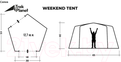 Туристический шатер Trek Planet Weekend Tent / 70219- фото9