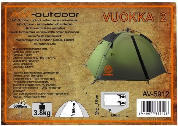 Палатка AVI-Outdoor NordKapp Vuokka 2 / AV-5912- фото9