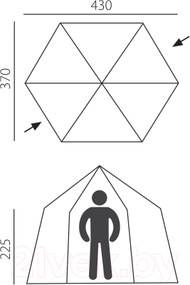 Туристический шатер BTrace Highland / T0256 (зеленый)- фото5