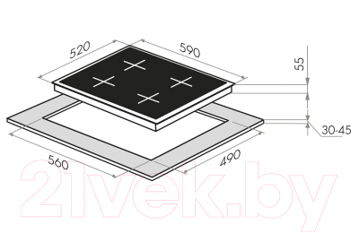 Индукционная варочная панель Maunfeld EVI.594.FL2(S)-GR- фото2