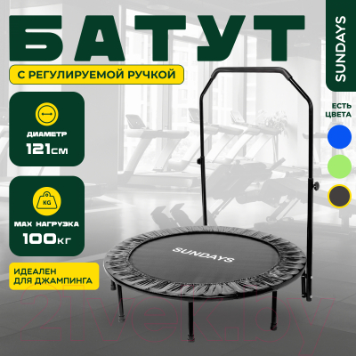 Батут Sundays D121 (черный, с ручкой)- фото