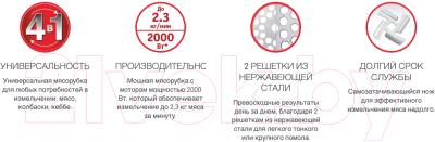 Мясорубка электрическая Moulinex ME460132- фото4