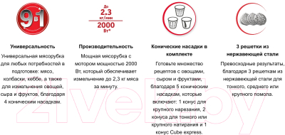 Мясорубка электрическая Moulinex ME476132- фото3