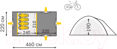 Палатка Talberg Blander 4 / TLT-028 (зеленый)- фото3