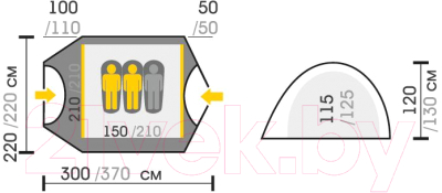 Палатка Talberg Malm 3 Pro / TLT-019 (зеленый)- фото3