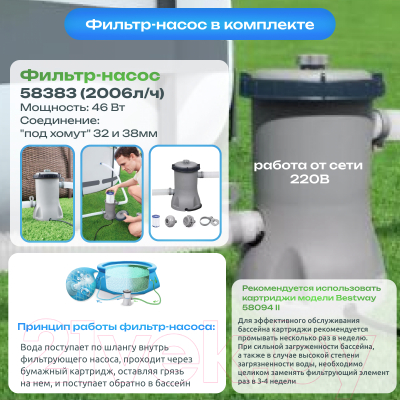 Каркасный бассейн Bestway 56420- фото5