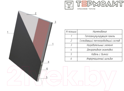 Керамогранитный обогреватель Термолит ЭКО Т-300 / TRL.GR.010- фото2