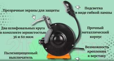 Точильный станок Вихрь ТС-15А-200 (72/7/5)- фото8