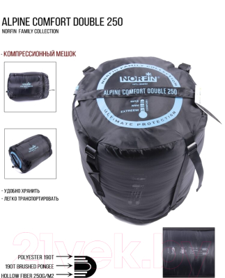Спальный мешок Norfin Alpine Comfort Double 250 / NFL-30240- фото5