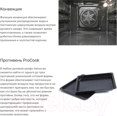 Электрический духовой шкаф Hansa BOES684605- фото3