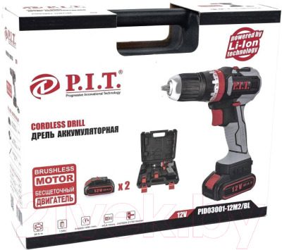 Аккумуляторная дрель-шуруповерт P.I.T PID03001-12M2/BL- фото4, картинка4 Аккумуляторная дрель-шуруповерт P.I.T PID03001-12M2/BL- фото4