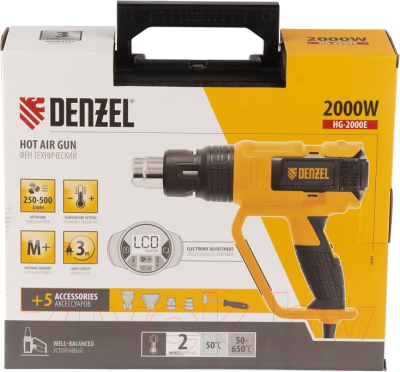 Строительный фен Denzel HG-2000E- фото2