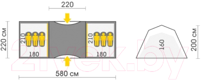 Палатка Talberg Base 6 / TLT-026 (зеленый)- фото3