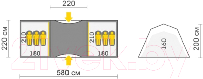 Палатка Talberg Base 6 Sahara / TLT-026S (серый)- фото10