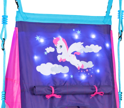 Качели Hudora 90 с палаткой Pony LED / 72149- фото3