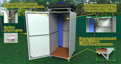 Душ для дачи ИМпласт 1.2 0.95x1.2м- фото2