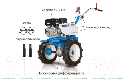 Мотоблок бензиновый Нева МБ2-ZS GB225- фото2