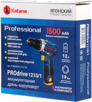 Аккумуляторная дрель-шуруповерт Katana Prodrive 1215/1- фото6