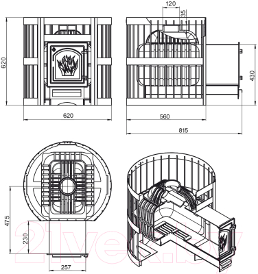 Печь-каменка Этна Стандарт 24 (ДТ-4С)- фото4