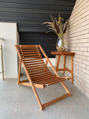 Кресло-шезлонг складное Dyatel с сиденьем из дерева- фото4