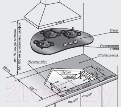 Газовая варочная панель GEFEST СН 2120 К6- фото3