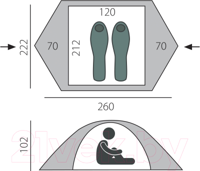 Палатка BTrace Micro / T0188 (зеленый)- фото2
