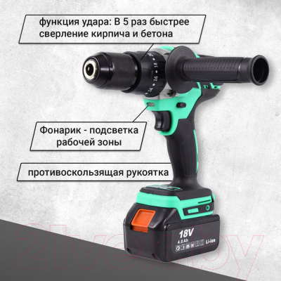 Аккумуляторная дрель-шуруповерт Zitrek Green Impact 18V / 063-4045- фото4