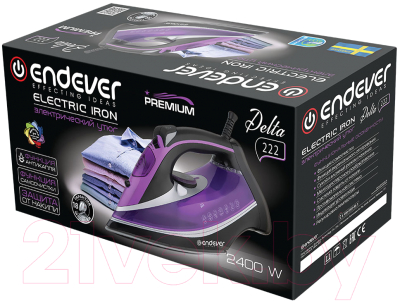 Утюг Endever Delta-222 (фиолетовый/черный)- фото6