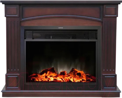 Каминокомплект Смолком Boston MB/JUP/SYM26/D28 + Moonblaze Deluxe-s BL LT (махагон коричневый антик)- фото