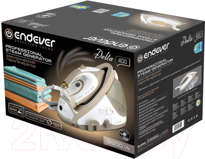 Утюг с парогенератором Endever Delta-400 (белый/бежевый)- фото6