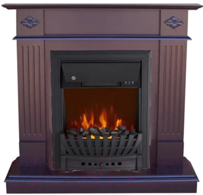 Каминокомплект Смолком Brighton + Aspen Black (махагон коричневый антик)