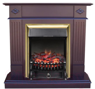 Каминокомплект Смолком Brighton + Fobos FXM Brass BLT-999B-5M(BR) (махагон коричневый антик)