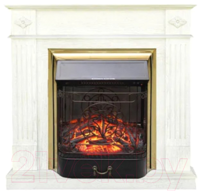 Каминокомплект Смолком Brighton + Majestic FXM Brass BLT-999А-3M(BR) (бьянко белый)