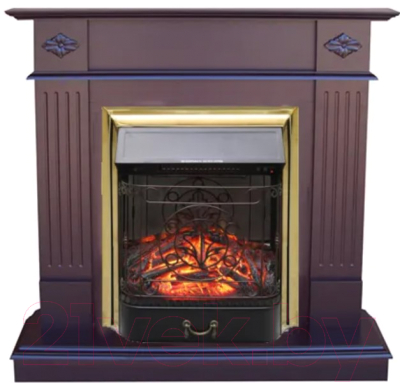 Каминокомплект Смолком Brighton + Majestic FXM Brass BLT-999А-3M(BR) (махагон коричневый антик)