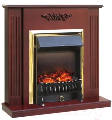 Каминокомплект Смолком Lumsden + Fobos FXM Brass BLT-999B-5M(BR) (махагон коричневый антик)