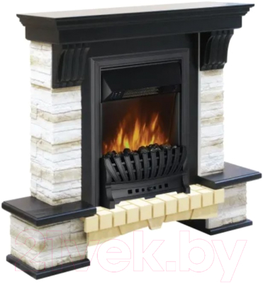 Каминокомплект Смолком Stone Montebello + Aspen Black (темный орех)