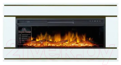 Каминокомплект Смолком Valerie V42 + Vision 42 LOG LED (бьянко белый)- фото