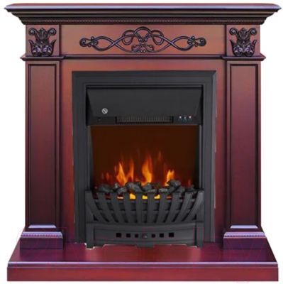 Каминокомплект Смолком Verona + Aspen Black (махагон коричневый антик)- фото