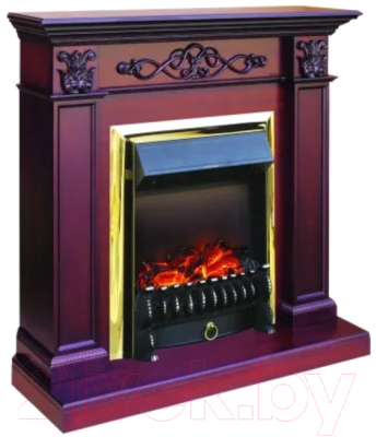 Каминокомплект Смолком Verona + Fobos FXM Brass BLT-999B-5M(BR) (махагон коричневый антик)- фото2