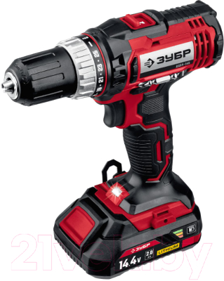 Аккумуляторная дрель-шуруповерт Зубр ДШЛ-145-21- фото