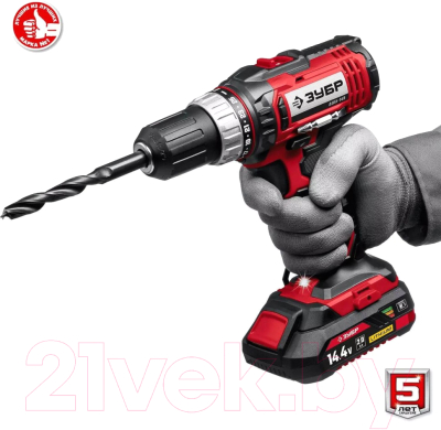Аккумуляторная дрель-шуруповерт Зубр ДШЛ-145-22- фото2