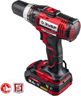 Аккумуляторная дрель-шуруповерт Зубр ДШЛ-145-22- фото3