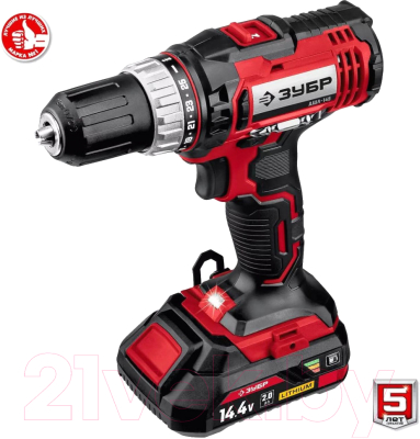 Аккумуляторная дрель-шуруповерт Зубр ДШЛ-145-22- фото4