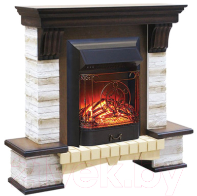 Каминокомплект Смолком Stone Montebello + Majestic-s LUX BL LT (дуб антик)- фото2